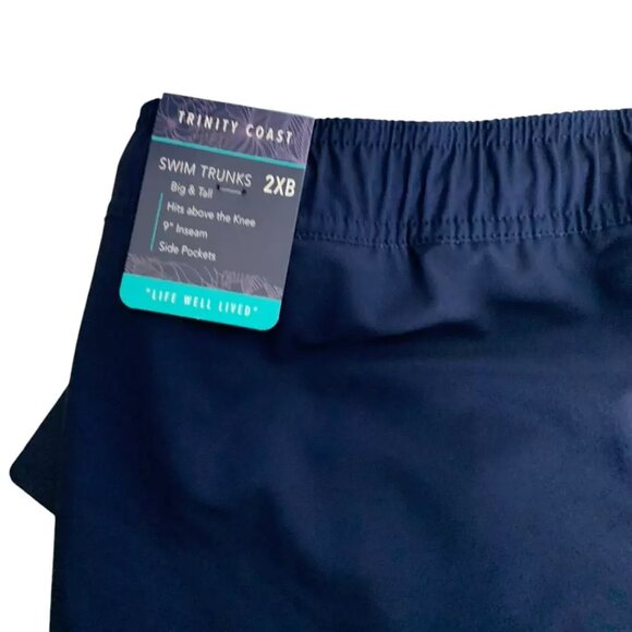 Trinity Coast Colorblock Swim Trunks B&T Size 2XB Blue Combo 3 Pockets UPF 40+ - Picture 5 of 7